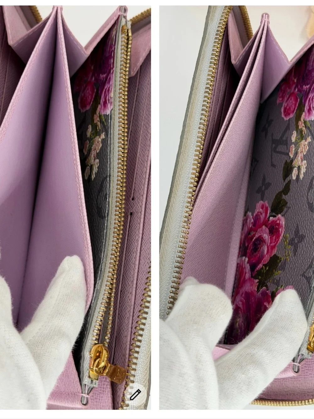 LV Limited Edition Garden Zippy Wallet Silver Floral Monogram Full Set w/COA - Picture 8 of 13